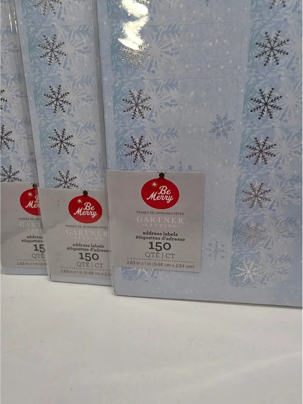 Gartner Studios Be Merry Snowflake Address Labels 450 Count Lot of 3